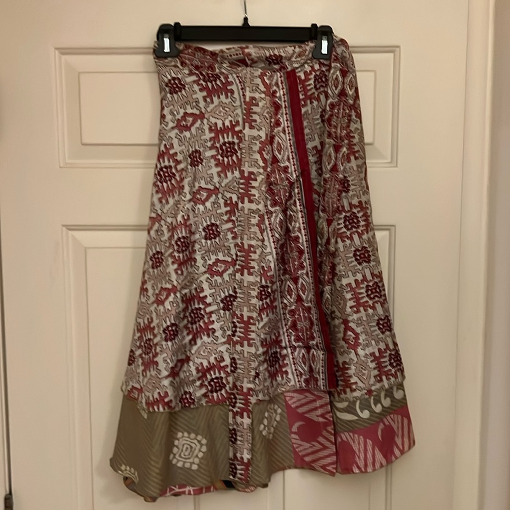 Earthbound Trading Silk wrap skirt